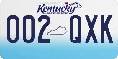 KY license plate 002QXK