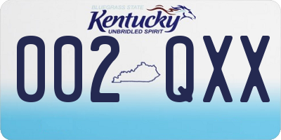 KY license plate 002QXX