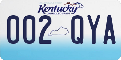 KY license plate 002QYA