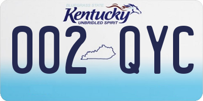 KY license plate 002QYC