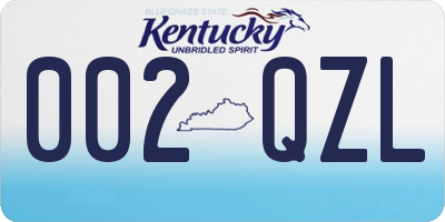 KY license plate 002QZL