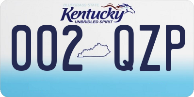 KY license plate 002QZP