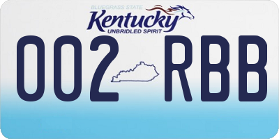 KY license plate 002RBB