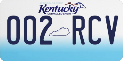 KY license plate 002RCV