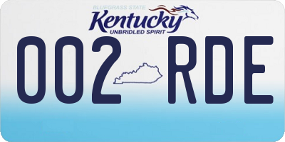 KY license plate 002RDE