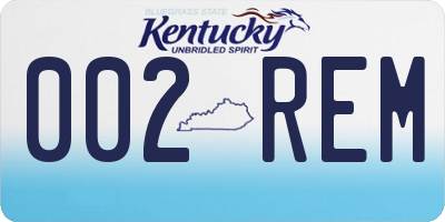 KY license plate 002REM