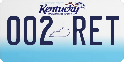 KY license plate 002RET