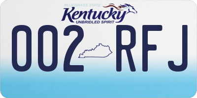 KY license plate 002RFJ