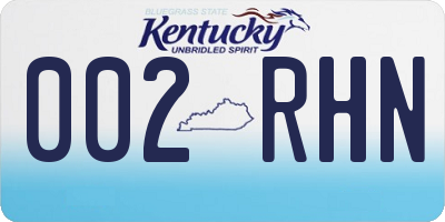 KY license plate 002RHN