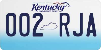KY license plate 002RJA