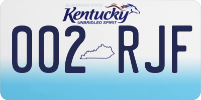 KY license plate 002RJF
