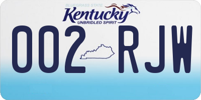 KY license plate 002RJW