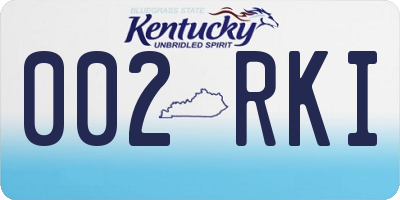 KY license plate 002RKI