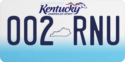KY license plate 002RNU