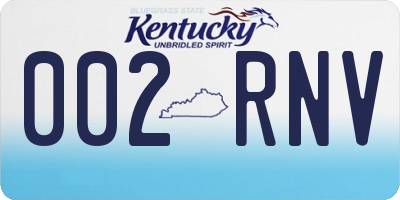 KY license plate 002RNV