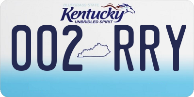 KY license plate 002RRY