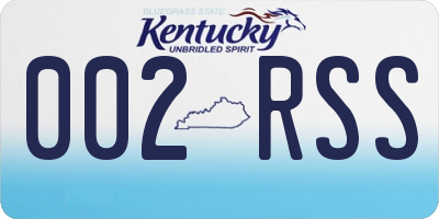 KY license plate 002RSS