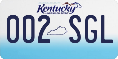 KY license plate 002SGL
