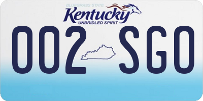 KY license plate 002SGO