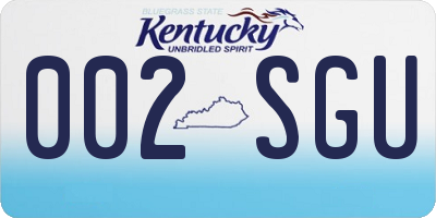 KY license plate 002SGU