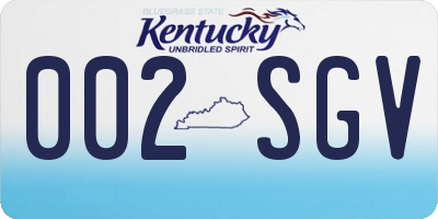 KY license plate 002SGV