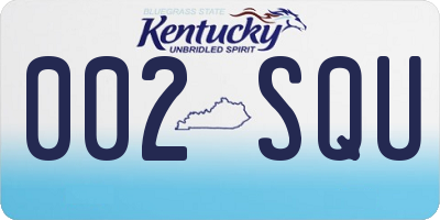 KY license plate 002SQU