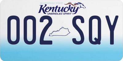 KY license plate 002SQY
