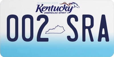 KY license plate 002SRA