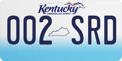 KY license plate 002SRD