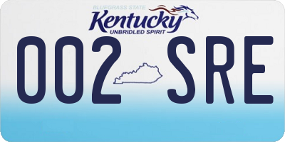 KY license plate 002SRE