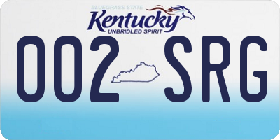 KY license plate 002SRG