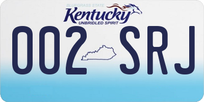 KY license plate 002SRJ