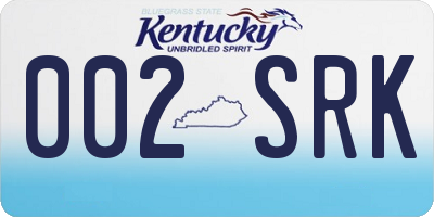 KY license plate 002SRK