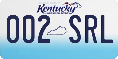 KY license plate 002SRL
