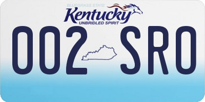 KY license plate 002SRO
