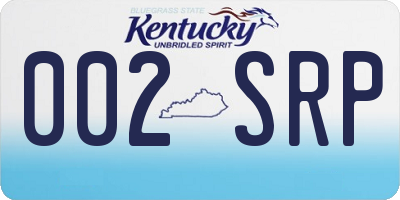 KY license plate 002SRP