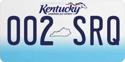 KY license plate 002SRQ