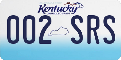 KY license plate 002SRS