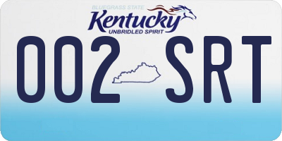 KY license plate 002SRT
