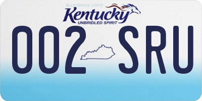 KY license plate 002SRU