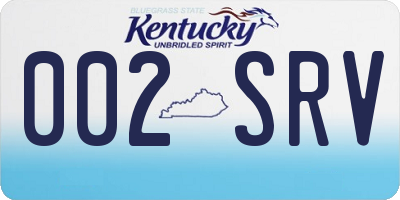 KY license plate 002SRV