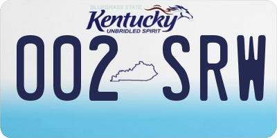 KY license plate 002SRW