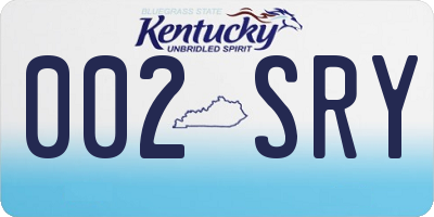 KY license plate 002SRY