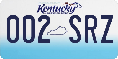KY license plate 002SRZ