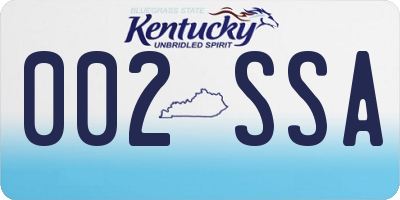 KY license plate 002SSA