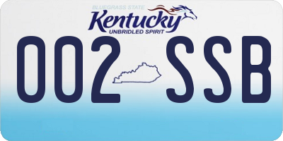 KY license plate 002SSB