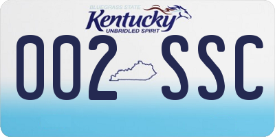 KY license plate 002SSC