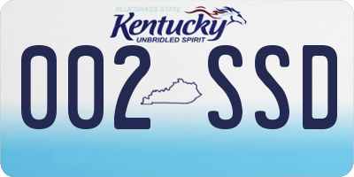 KY license plate 002SSD