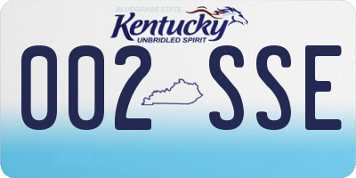 KY license plate 002SSE