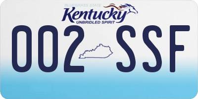 KY license plate 002SSF
